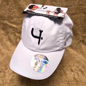 PONYFLO Women's White Baseball Style Golf/Running Cap. NWT